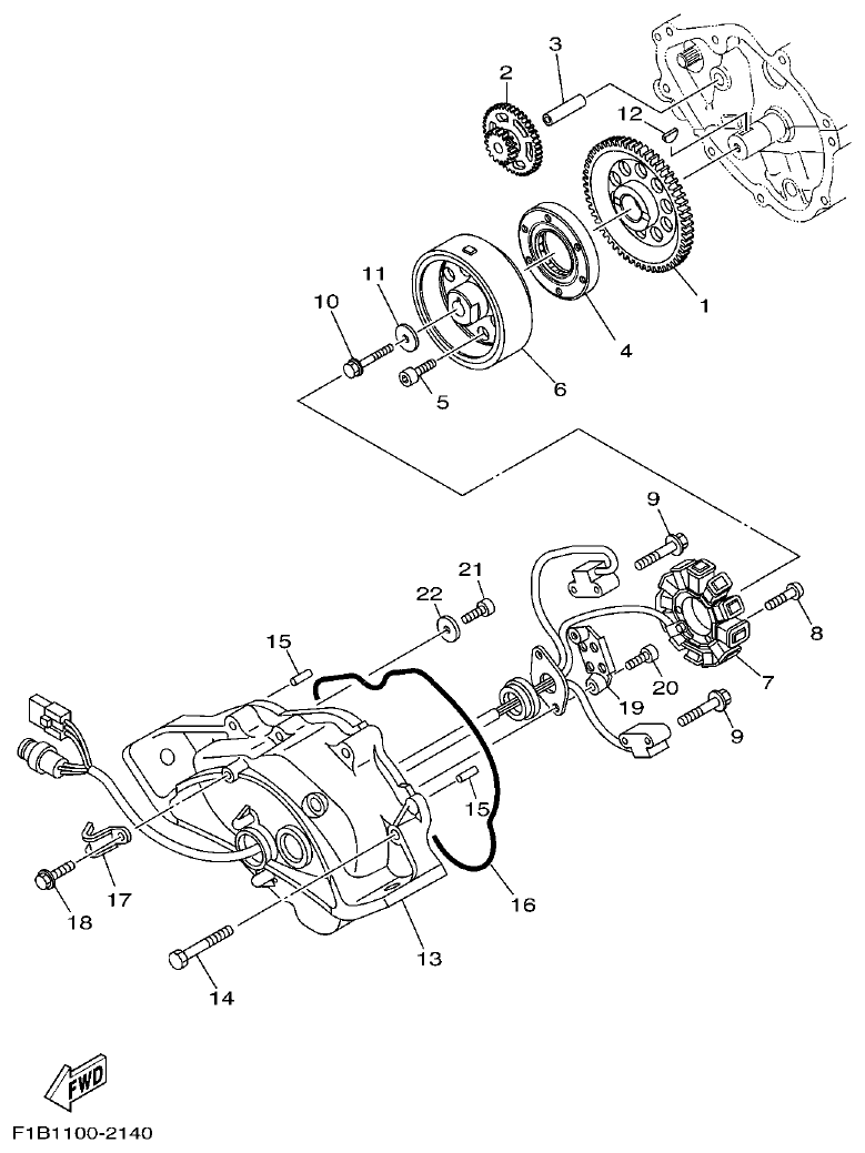 Yamaha FX10 GENERATOR parts diagram